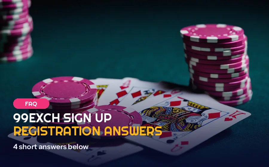 Phone with the 99Exch New ID desk chat open beside a list of sign up questions