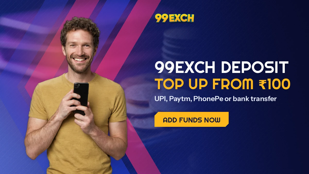 Player approving a UPI payment on a phone to fund a 99Exch deposit from ₹100