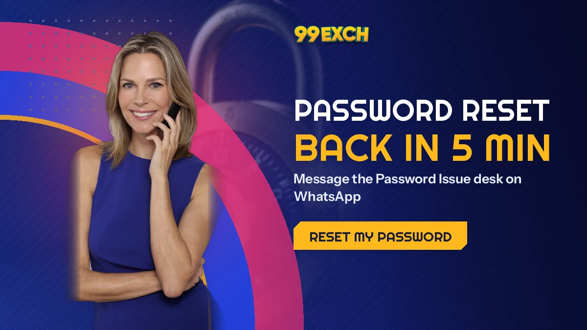 Player reading a temporary 99Exch login password sent by the Password Issue desk in a phone chat